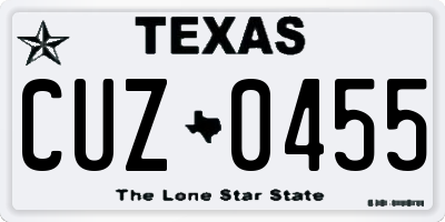 TX license plate CUZ0455