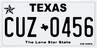 TX license plate CUZ0456