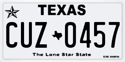 TX license plate CUZ0457