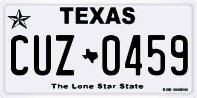 TX license plate CUZ0459