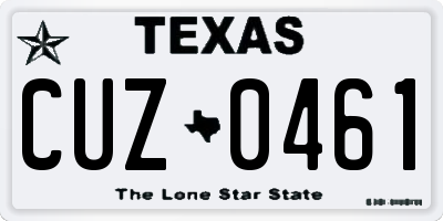 TX license plate CUZ0461