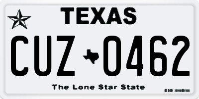 TX license plate CUZ0462
