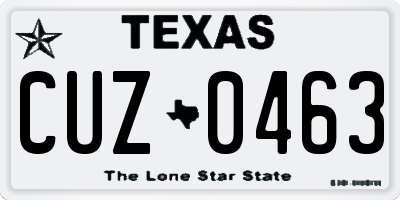 TX license plate CUZ0463