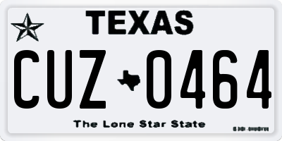 TX license plate CUZ0464