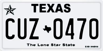 TX license plate CUZ0470