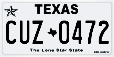TX license plate CUZ0472