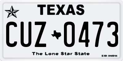 TX license plate CUZ0473