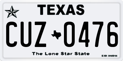 TX license plate CUZ0476