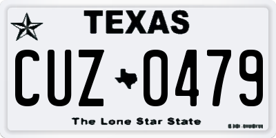TX license plate CUZ0479