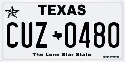 TX license plate CUZ0480