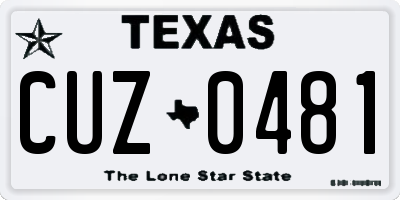 TX license plate CUZ0481