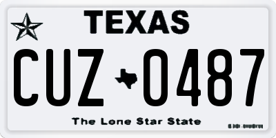 TX license plate CUZ0487