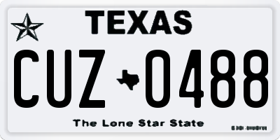 TX license plate CUZ0488