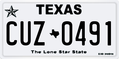 TX license plate CUZ0491