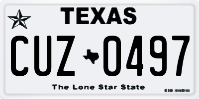 TX license plate CUZ0497