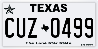 TX license plate CUZ0499