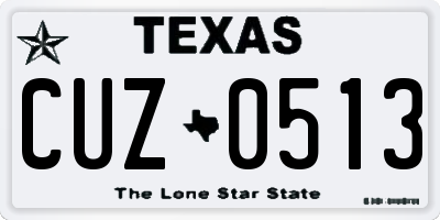 TX license plate CUZ0513