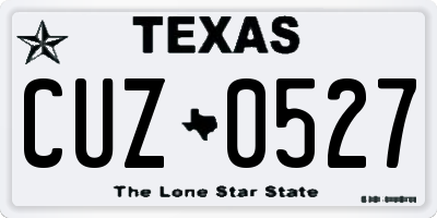 TX license plate CUZ0527
