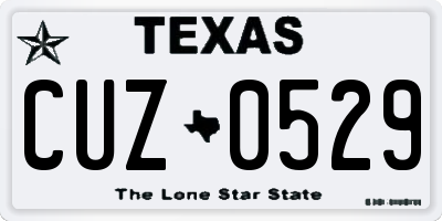 TX license plate CUZ0529
