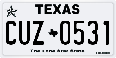 TX license plate CUZ0531