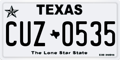 TX license plate CUZ0535