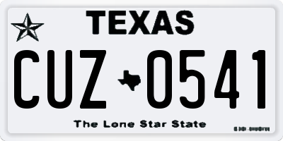 TX license plate CUZ0541