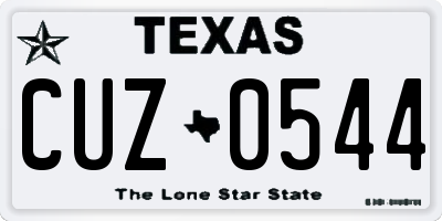 TX license plate CUZ0544