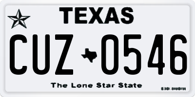 TX license plate CUZ0546