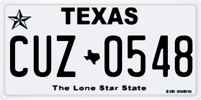TX license plate CUZ0548