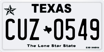 TX license plate CUZ0549