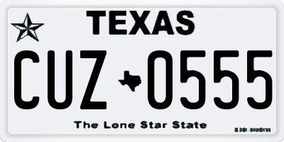 TX license plate CUZ0555