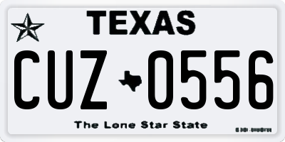 TX license plate CUZ0556