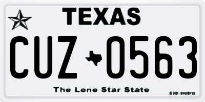 TX license plate CUZ0563