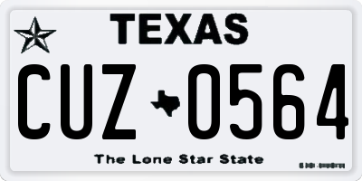 TX license plate CUZ0564