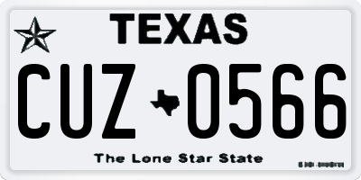 TX license plate CUZ0566