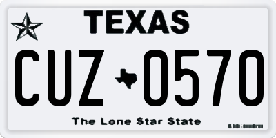 TX license plate CUZ0570