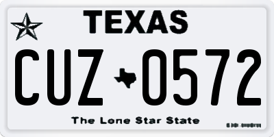 TX license plate CUZ0572