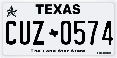TX license plate CUZ0574