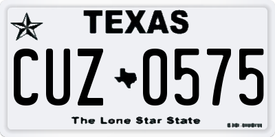 TX license plate CUZ0575