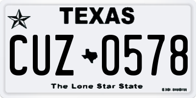TX license plate CUZ0578