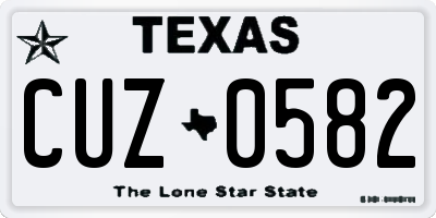 TX license plate CUZ0582
