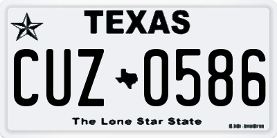 TX license plate CUZ0586