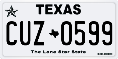 TX license plate CUZ0599