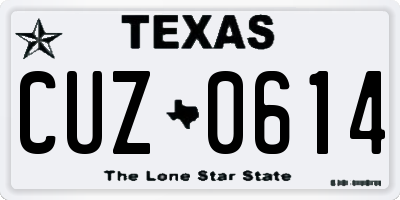TX license plate CUZ0614