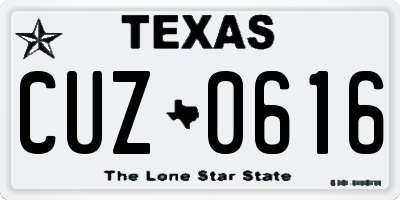 TX license plate CUZ0616