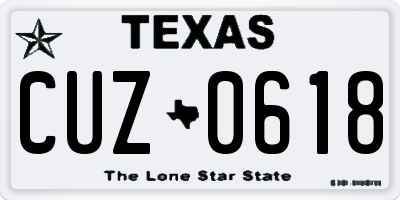 TX license plate CUZ0618