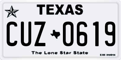 TX license plate CUZ0619