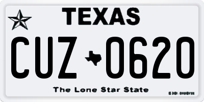 TX license plate CUZ0620