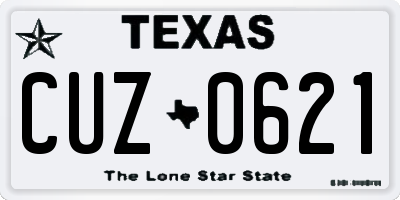 TX license plate CUZ0621