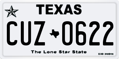 TX license plate CUZ0622